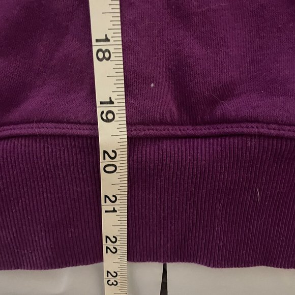 Women's Size XL Purple Hoodie Loose Sweatshirt W/ White & Silver Lettering Excel - Picture 13 of 14